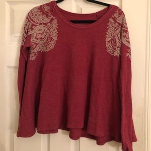 Free People Red Flare Top
